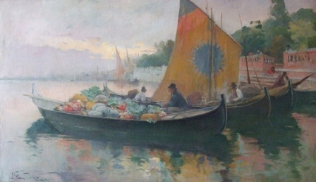 &quot;Puerto&quot;, óleo s / t, 80 x 137 cm.
